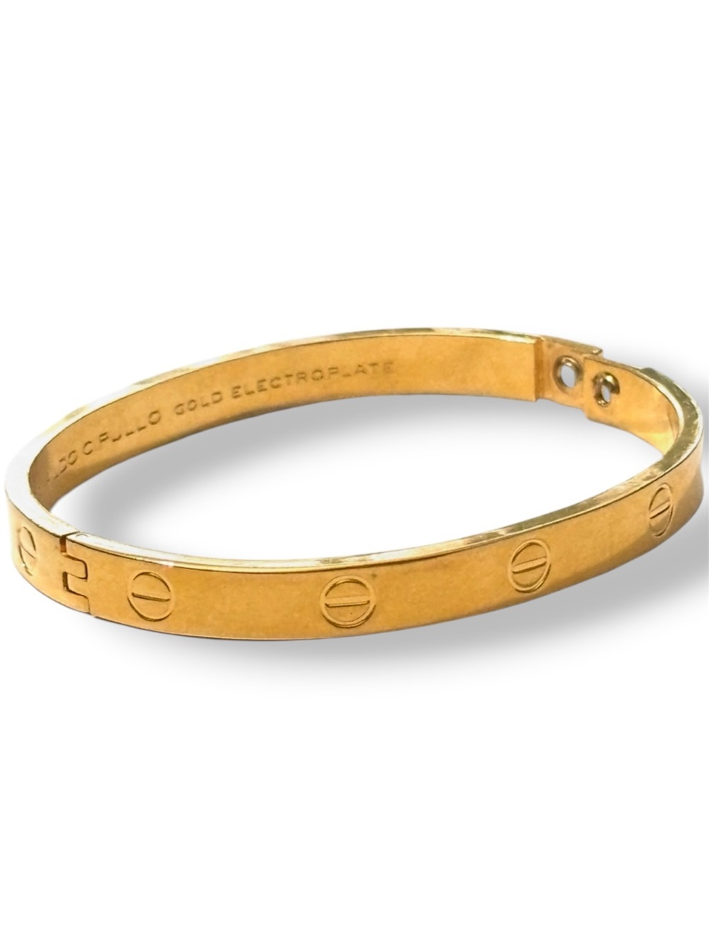 Aldo Cipullo Charles Revson 1970 Love Gold Electroplate Hinged Bangle Bracelet